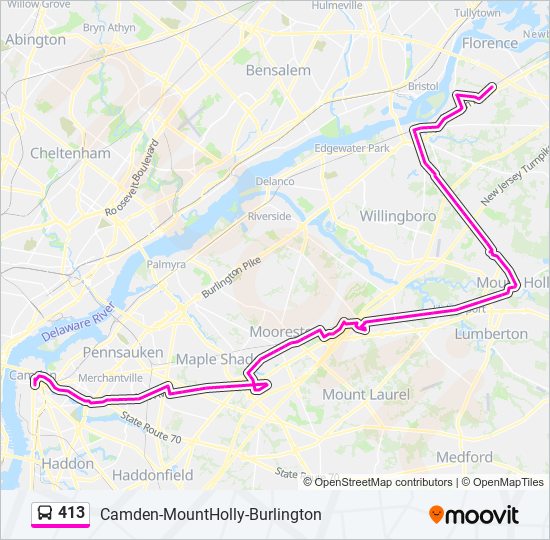 413 bus Line Map