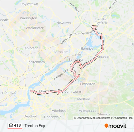 418 Bus Line Map