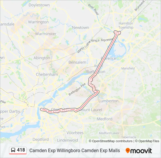 418 Bus Line Map