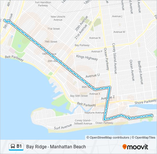 B1 bus Line Map