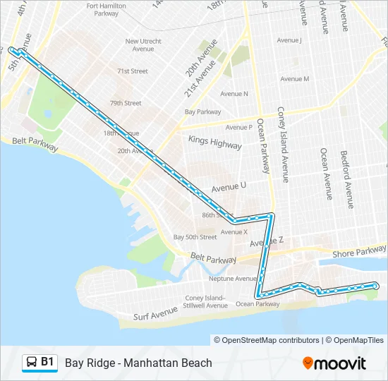 B1 Bus Route Map B1 Route: Schedules, Stops & Maps - Bay Ridge 4 Av (Updated)