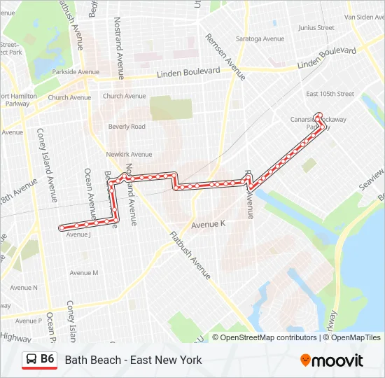 B6 Bus Line Map