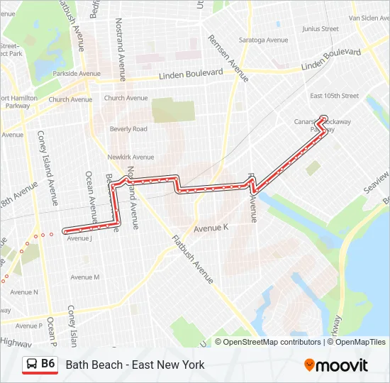 B6 Bus Line Map