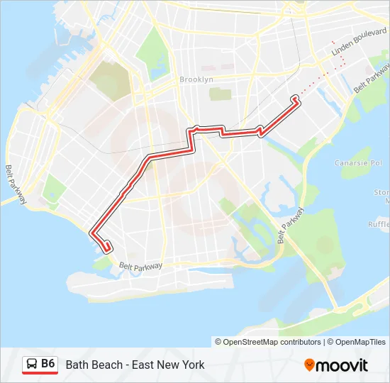 B6 Bus Line Map