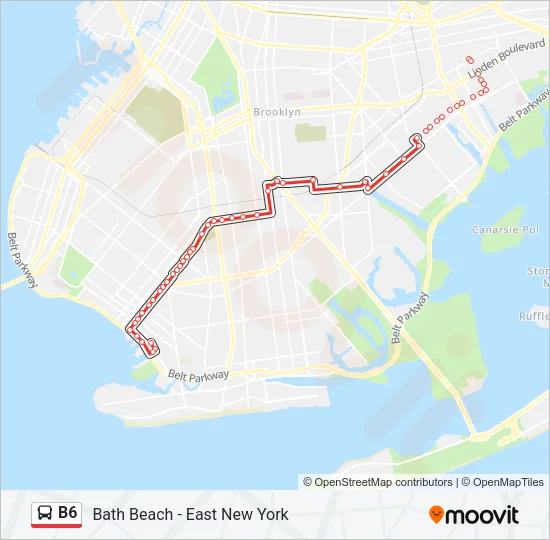 B6 Bus Line Map