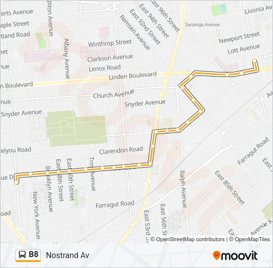 B8 Bus Line Map