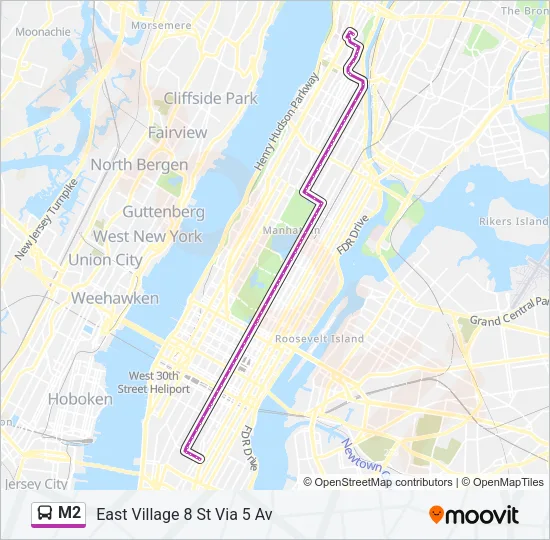 M2 Bus Line Map