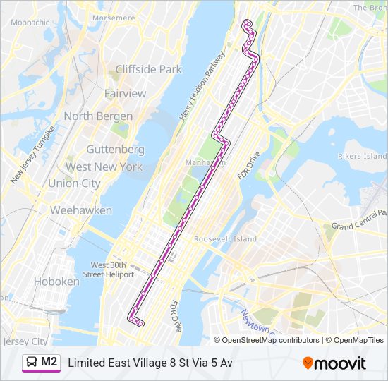 M2 Bus Line Map