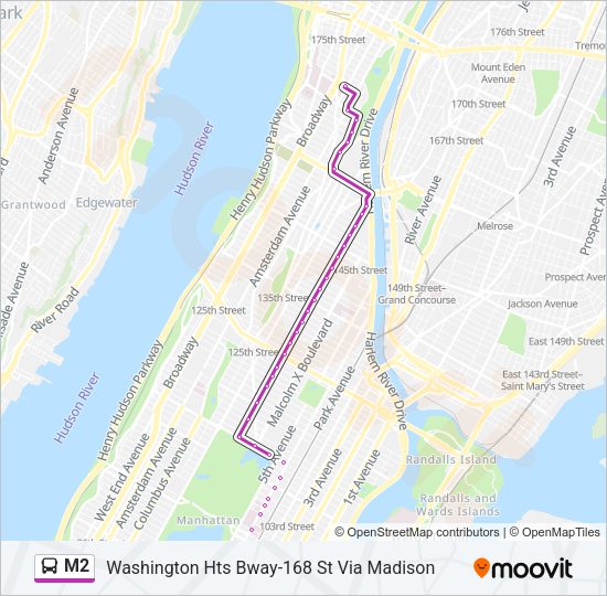 M2 Bus Line Map