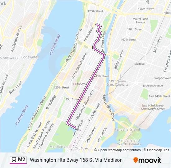 M2 Bus Line Map