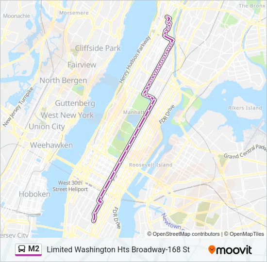 M2 Bus Line Map