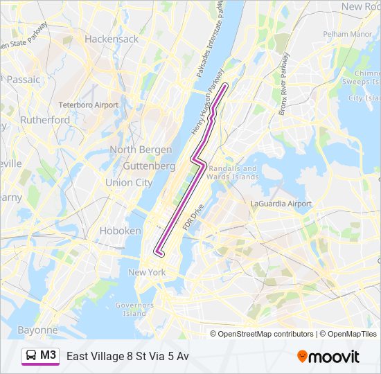 M3 bus Line Map