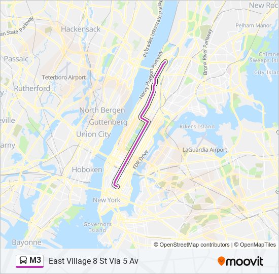 m3 Route Schedules, Stops & Maps East Village 8 St Via 5 Av (Updated)