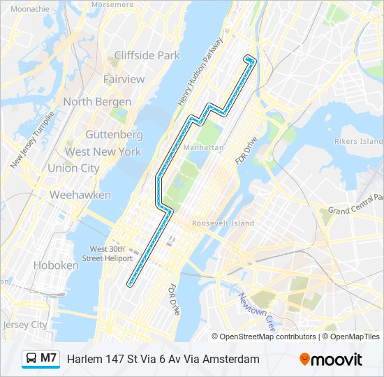 Mapa de M7 de autobús