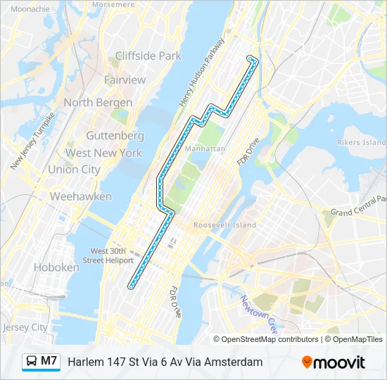 M7 Bus Line Map