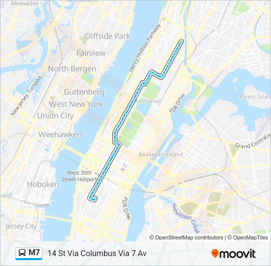M7 Bus Line Map
