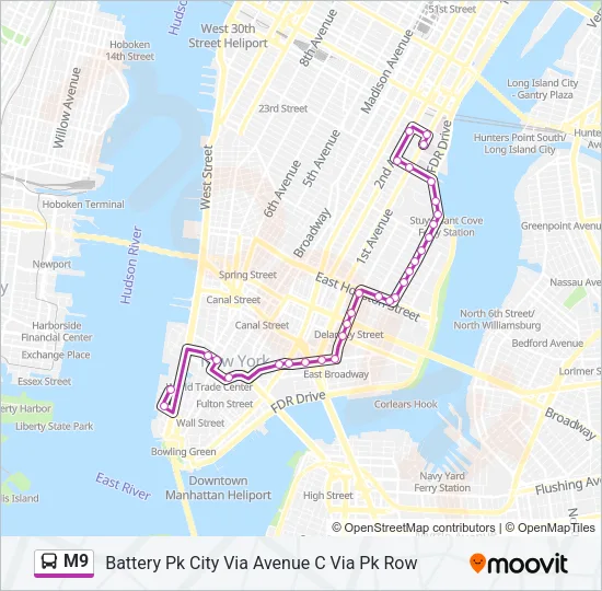 M9 Bus Line Map