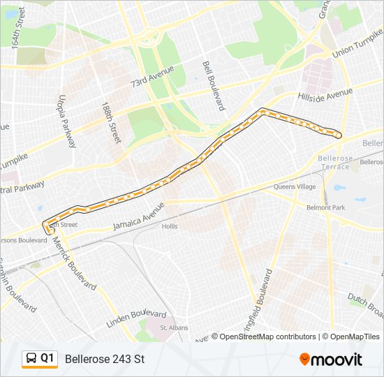 Q1 bus Line Map