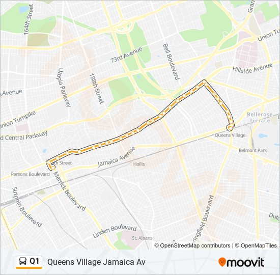 Q1 bus Line Map
