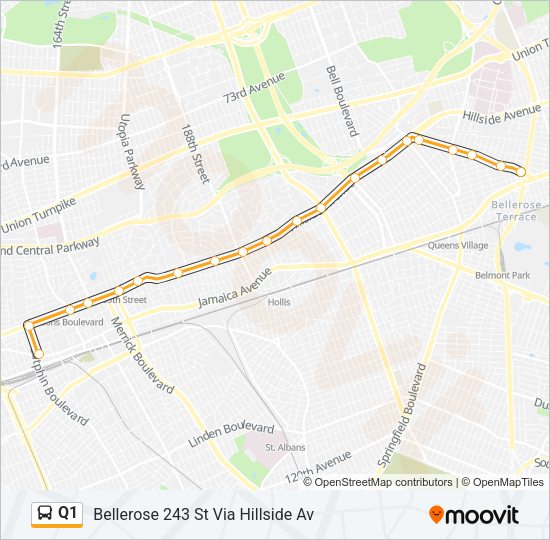 Q1 Bus Line Map