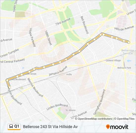 Q1 Bus Line Map