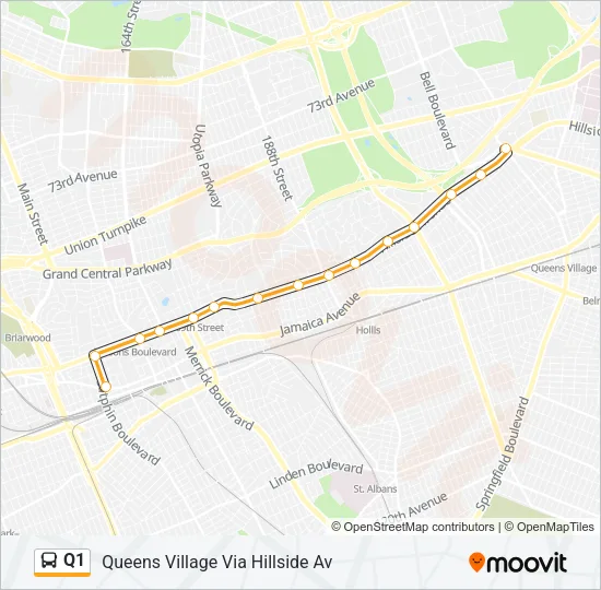 Q1 Bus Line Map