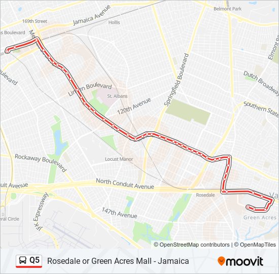 Q5 bus Line Map