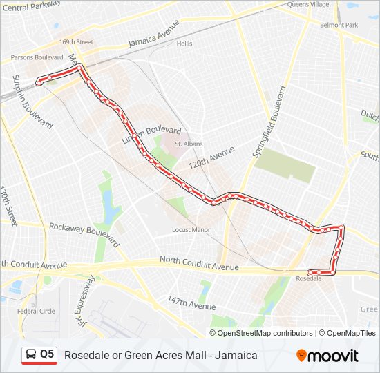 Q5 bus Line Map