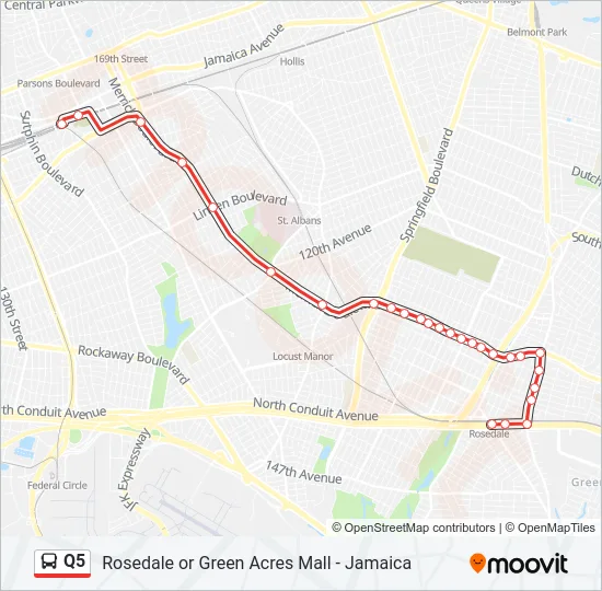 Q5 Bus Line Map