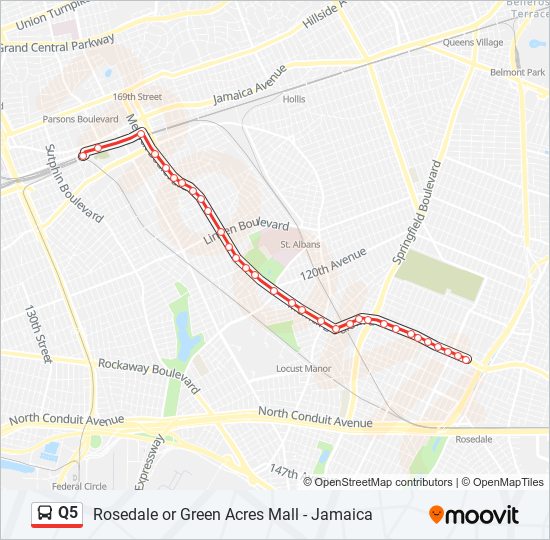 Mapa de Q5 de autobús