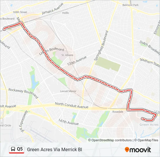 Q5 Bus Line Map