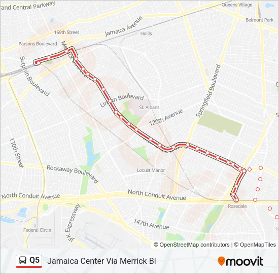 Q5 Bus Line Map