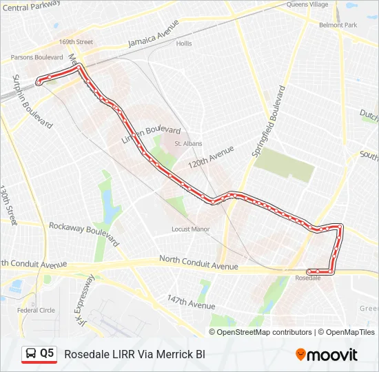 Q5 Bus Line Map