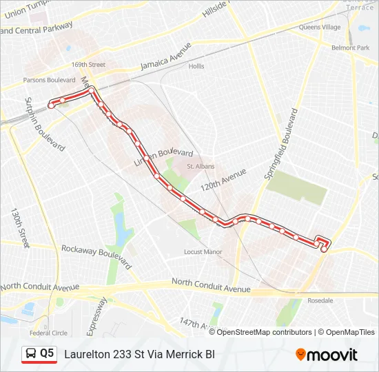 Q5 Bus Line Map