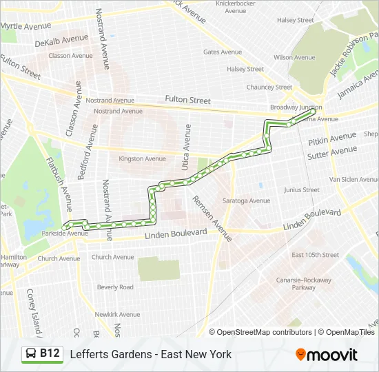 B12 Bus Line Map
