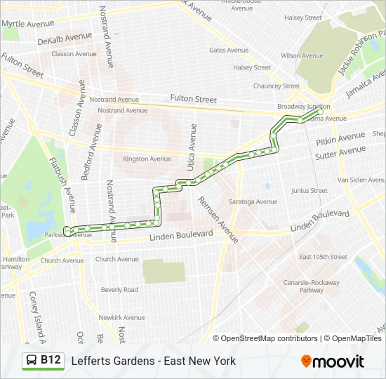 B12 Bus Line Map