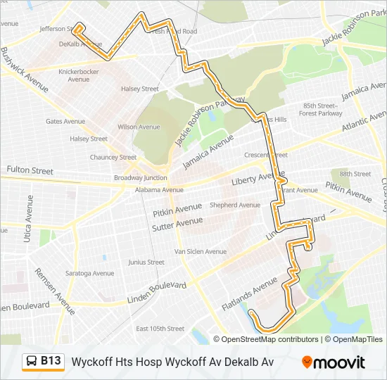 B13 Bus Line Map
