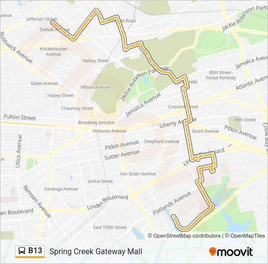 B13 Bus Line Map