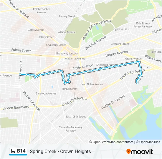 B14 Bus Line Map