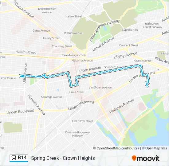 B14 Bus Line Map