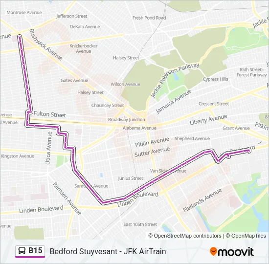 B15 Bus Line Map