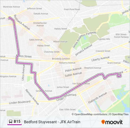 B15 Bus Line Map