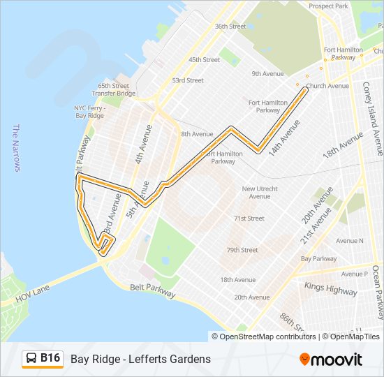 B16 bus Line Map