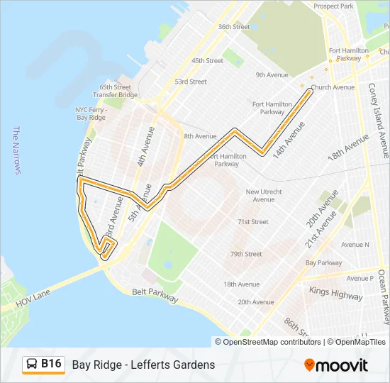 B16 Bus Line Map