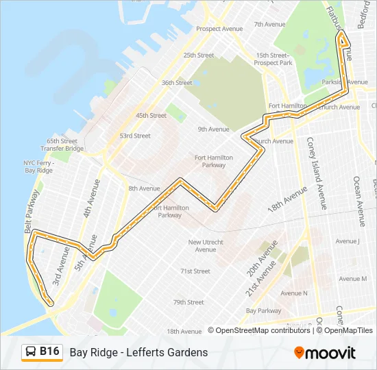 B16 Bus Line Map