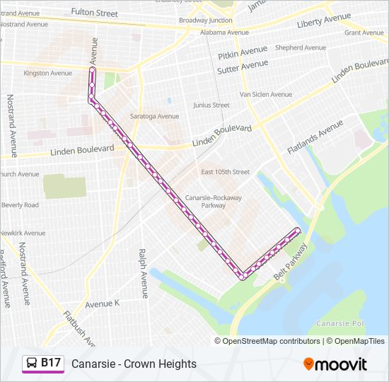 B17 bus Line Map