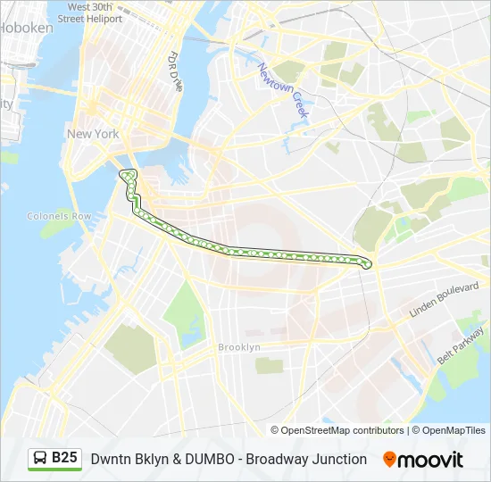 B25 Bus Line Map