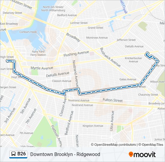 B26 bus Line Map