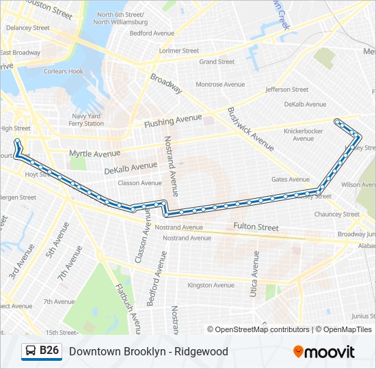 B26 bus Line Map