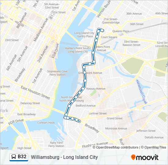 B32 Bus Line Map
